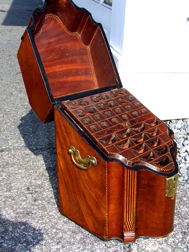 A Fine 18th century English Inlaid Mahogany Serpentine form Cutlery Box circa 1780 — image 2